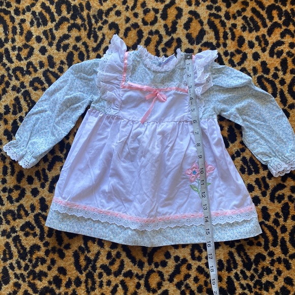 Vintage Nanas Pet floral print embroidered long sleeve tie long sleeve dress - Picture 11 of 11